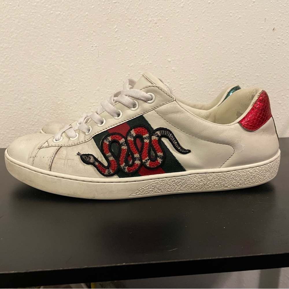 Gucci Ace Embroidered Snake Shoes